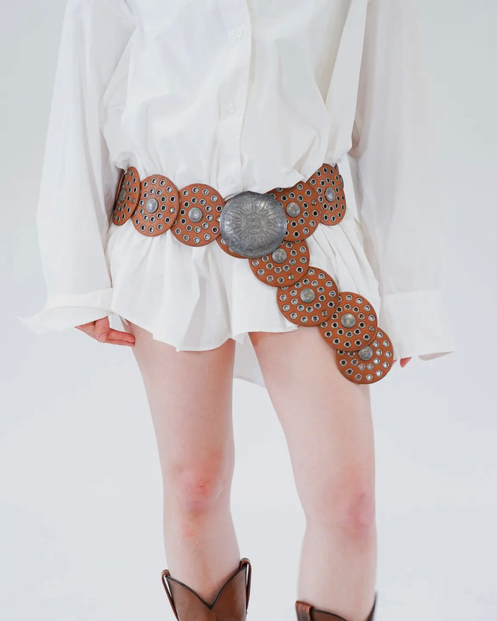 Wide Western Circle Belt with Grommets