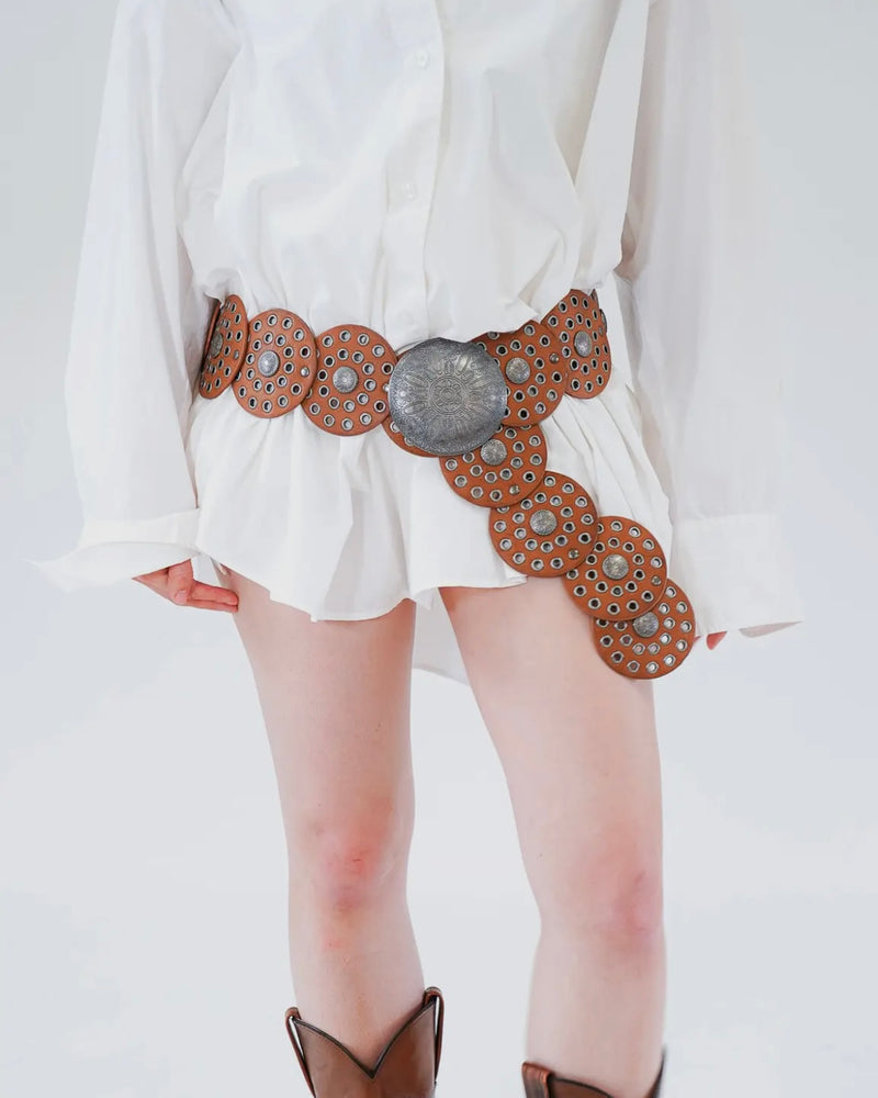 Wide Western Circle Belt with Grommets