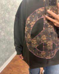 Natural Life Peace Applique Crew Neck
