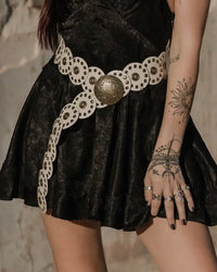 Leather Circle Caterpillar Belt