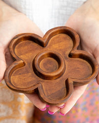 Natural Life Wood Trinket Dishes Butterfly or Peace Sign