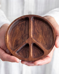 Natural Life Wood Trinket Dishes Butterfly or Peace Sign