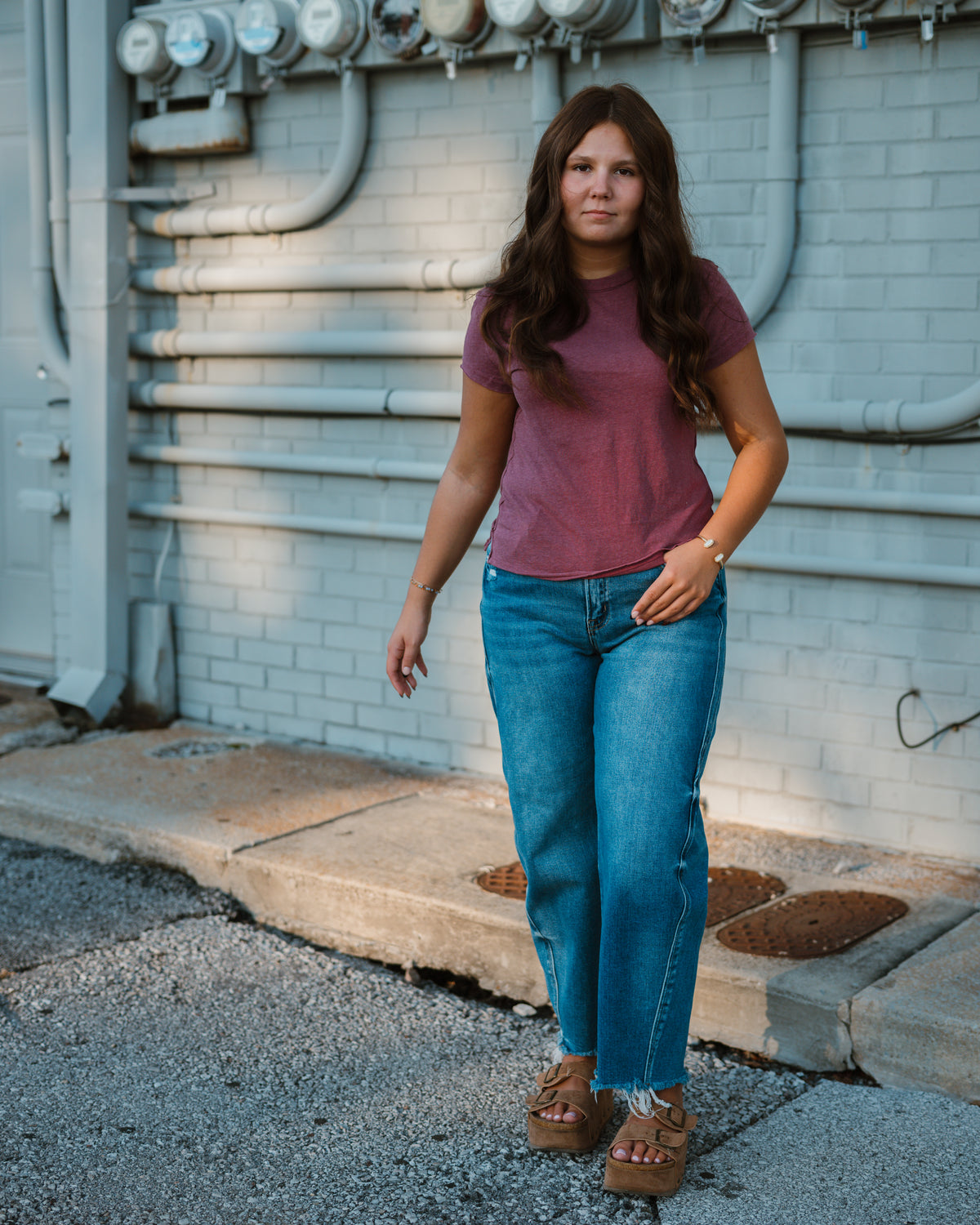 Free People Nova Tee in Crushed Berry