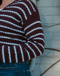 Striped Merlot Cardigan