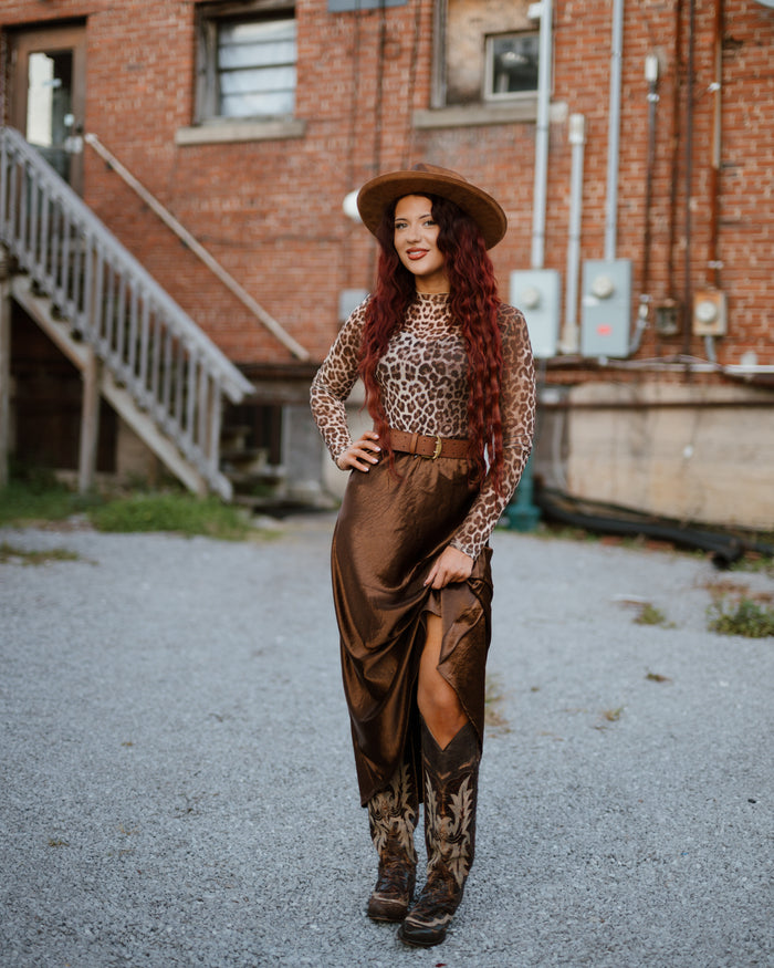 Lucy Paris Barbara Satin Skirt