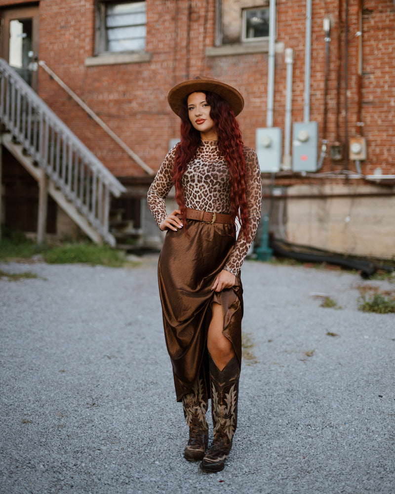 Lucy Paris Barbara Satin Skirt