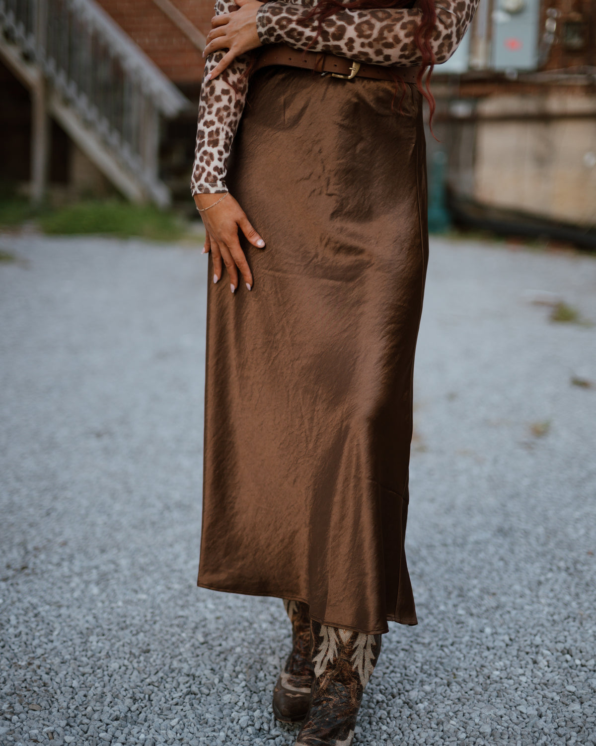 Lucy Paris Barbara Satin Skirt