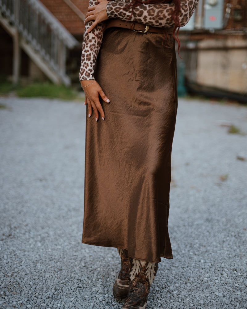 Lucy Paris Barbara Satin Skirt