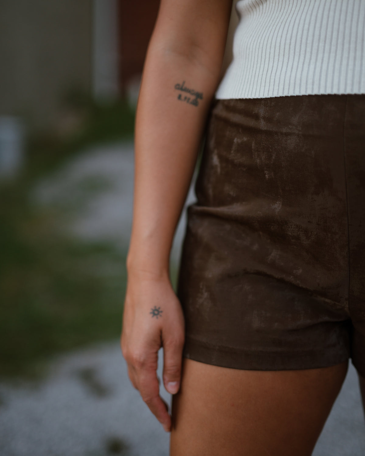 Sadie & Sage New Chapter Vegan Side Zip Shorts