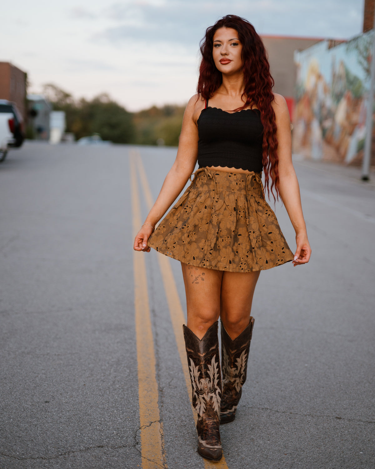 Aureum Jacquard Mini Skirt