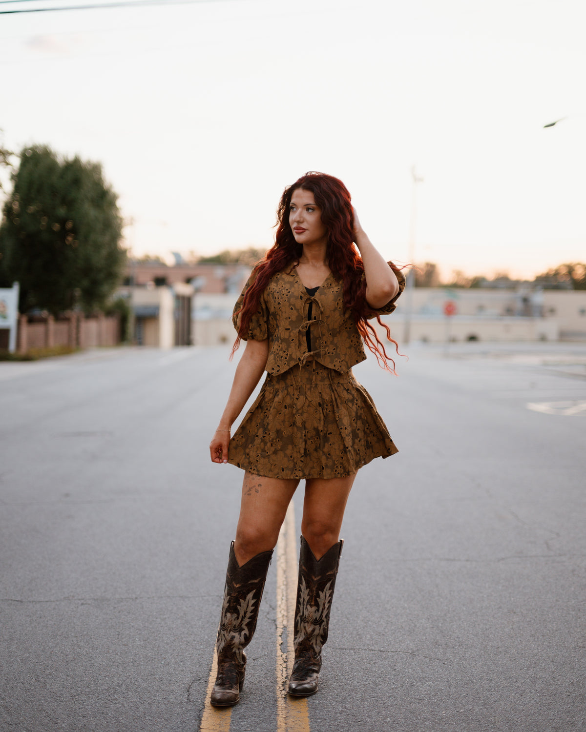 Aureum Jacquard Mini Skirt