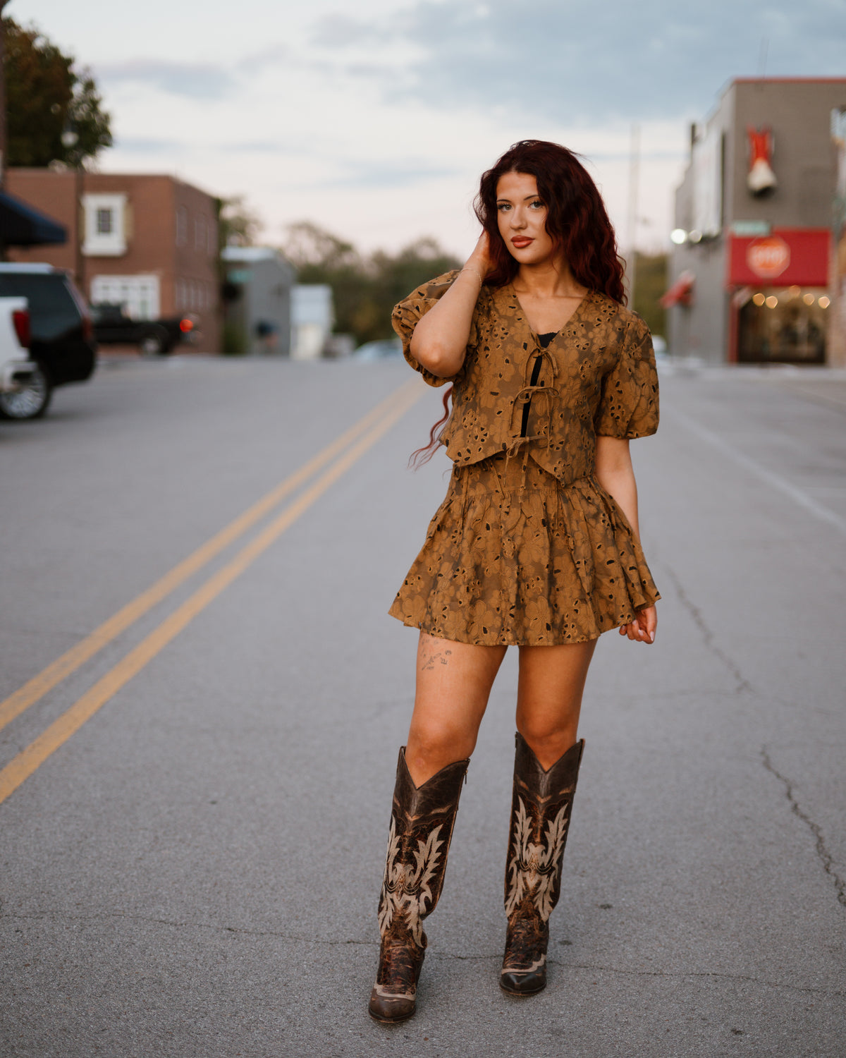 Aureum Jacquard Mini Skirt