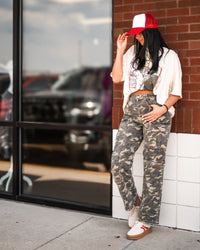 The Tracey Camo Cargo Straight leg Jean