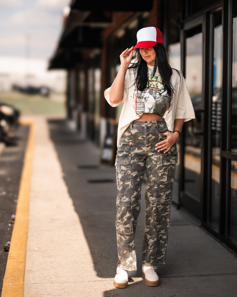 The Tracey Camo Cargo Straight leg Jean