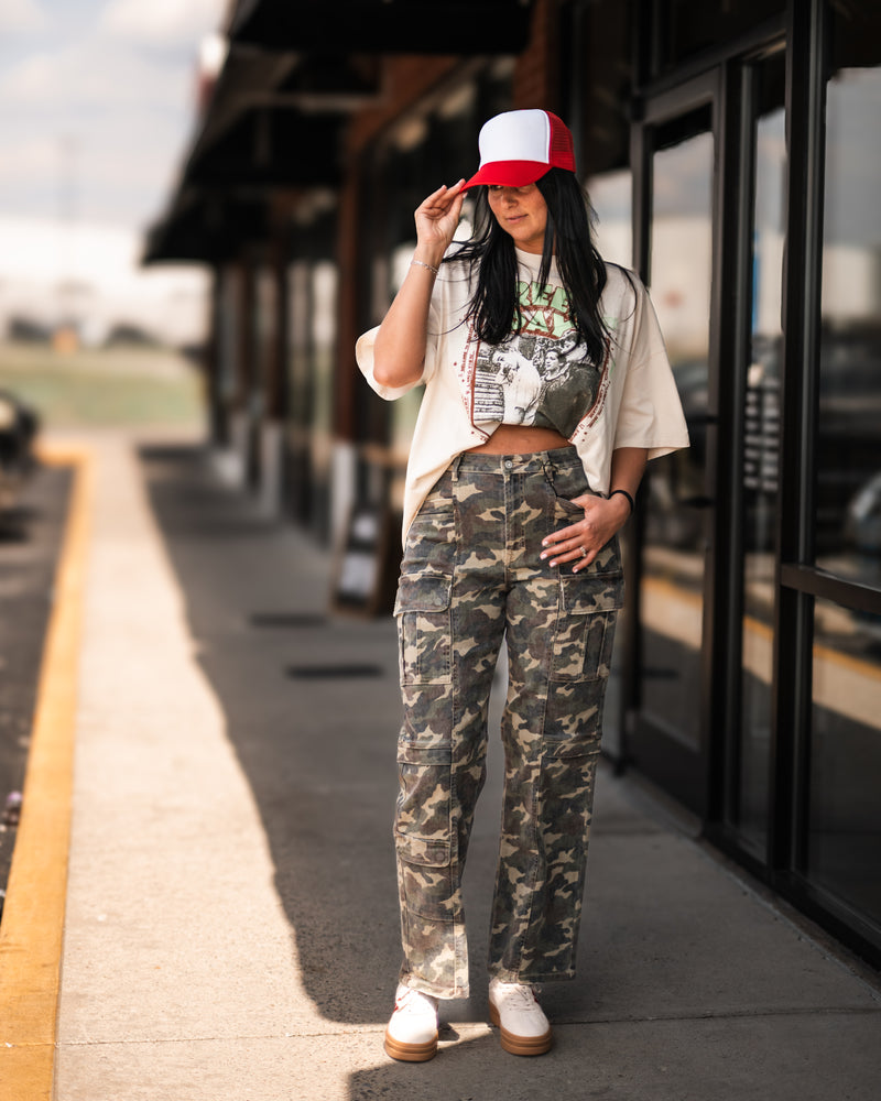 The Tracey Camo Cargo Straight leg Jean