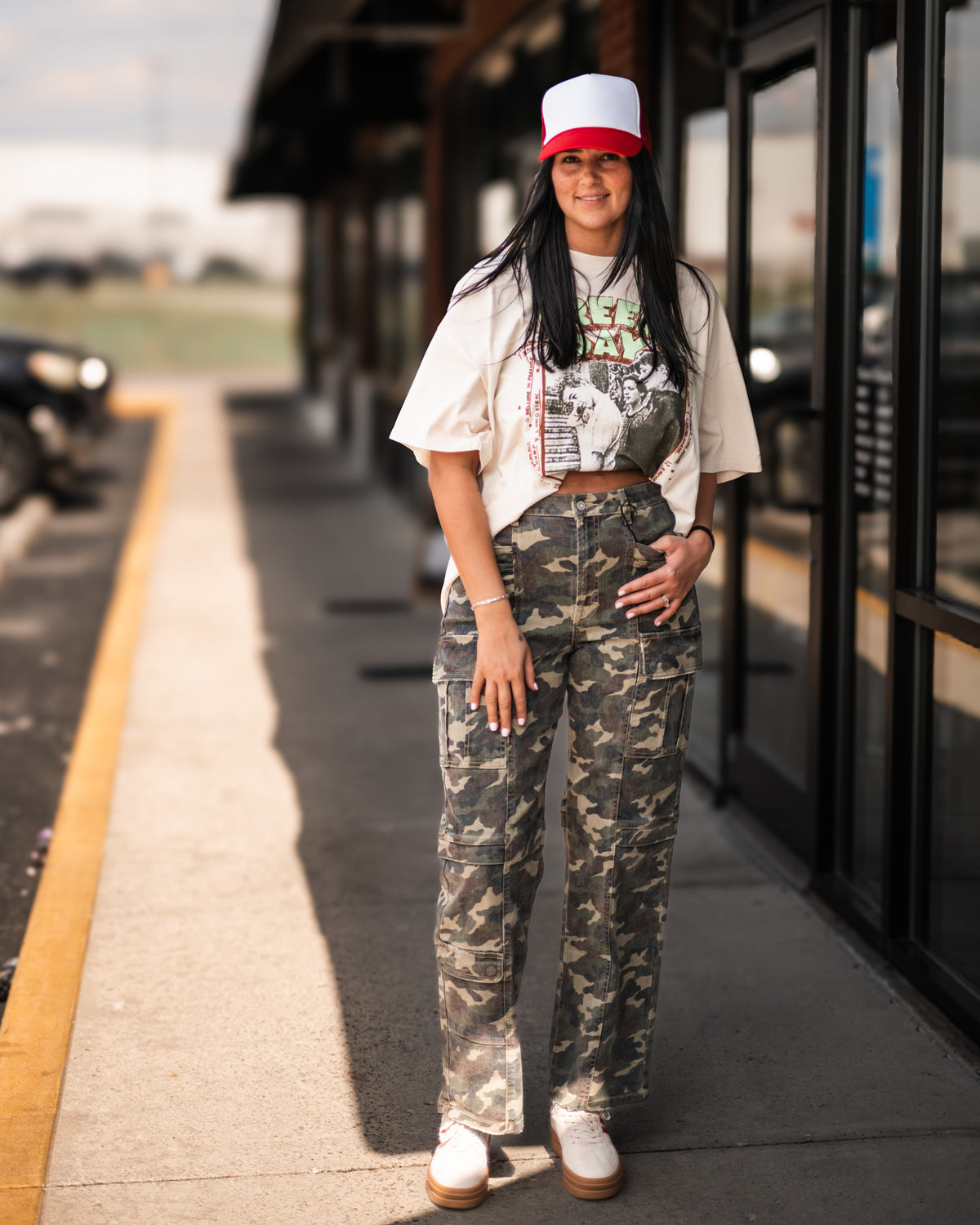 The Tracey Camo Cargo Straight leg Jean