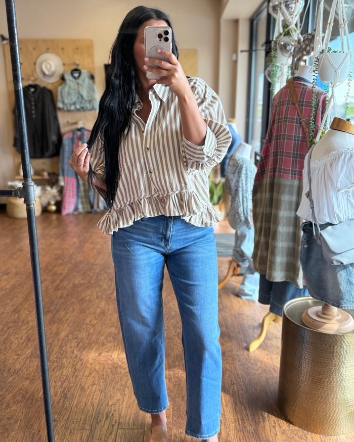 Free People Bailey Button Up Top