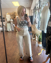 Washed Stone Cropped Jeans