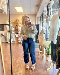 Paulette High Rise Dark Barrel Jeans