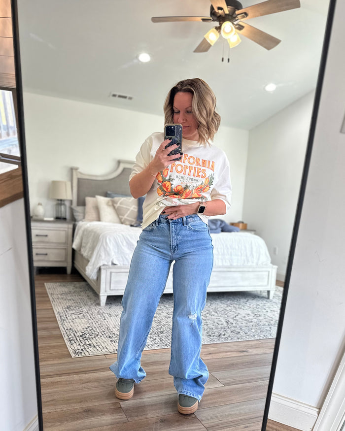 Free People California Poppies Vintage Tee