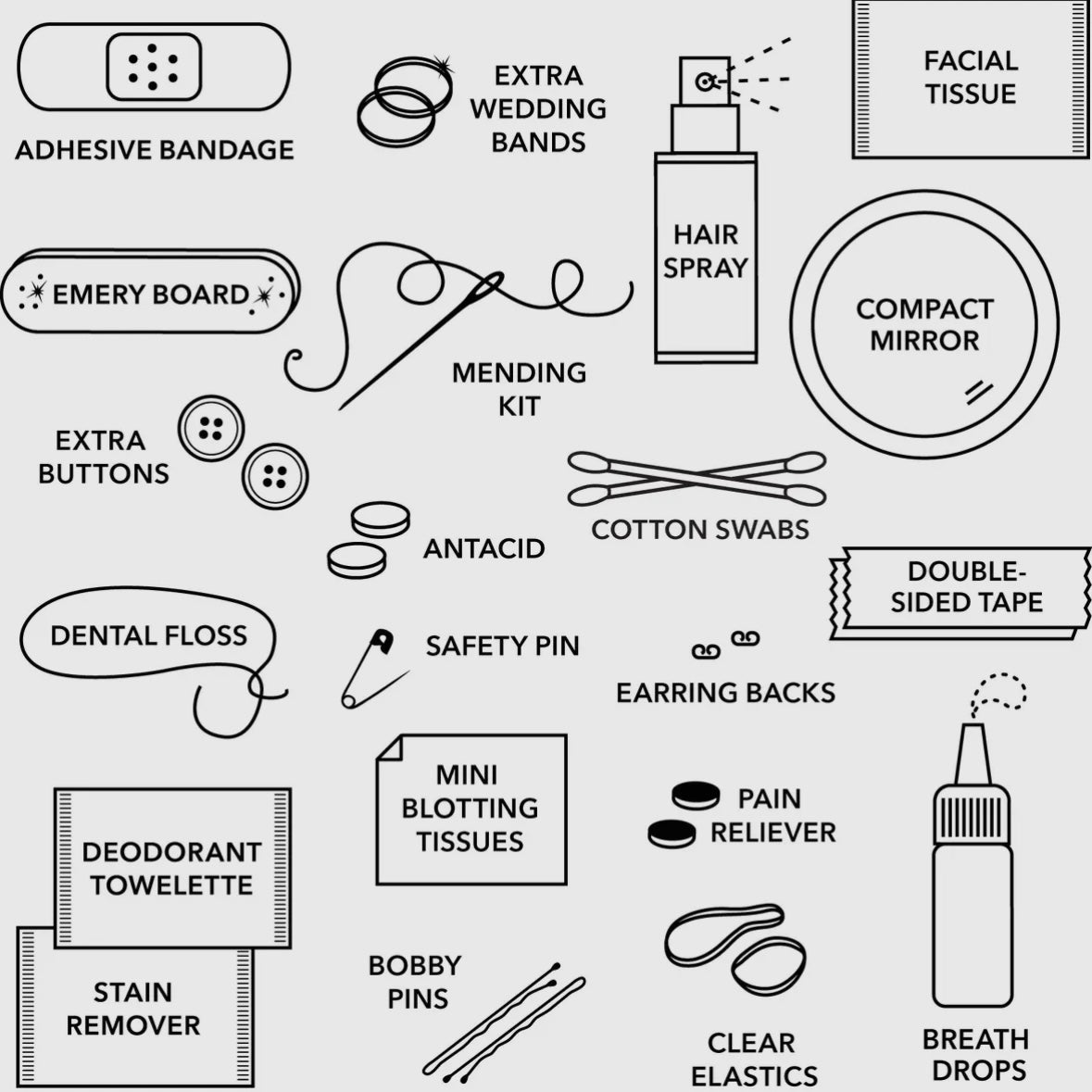 Bridal Party Mini Emergency Kits