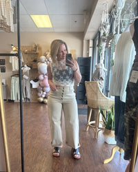 Washed Stone Cropped Jeans