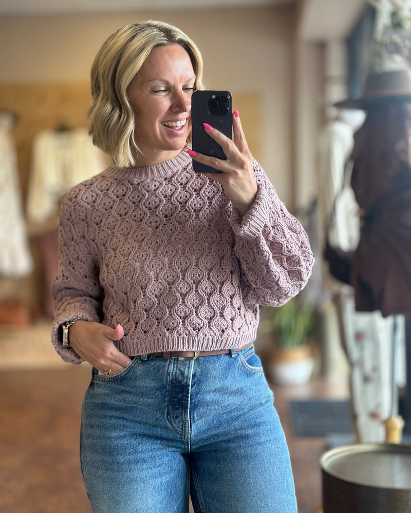 Pointelle Knit Sweater