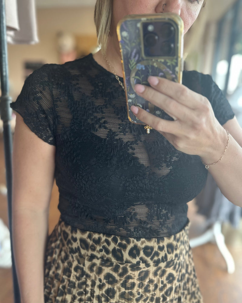 Free People Ready To Go Lace Tee