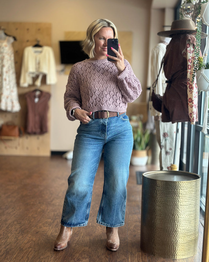 Pointelle Knit Sweater