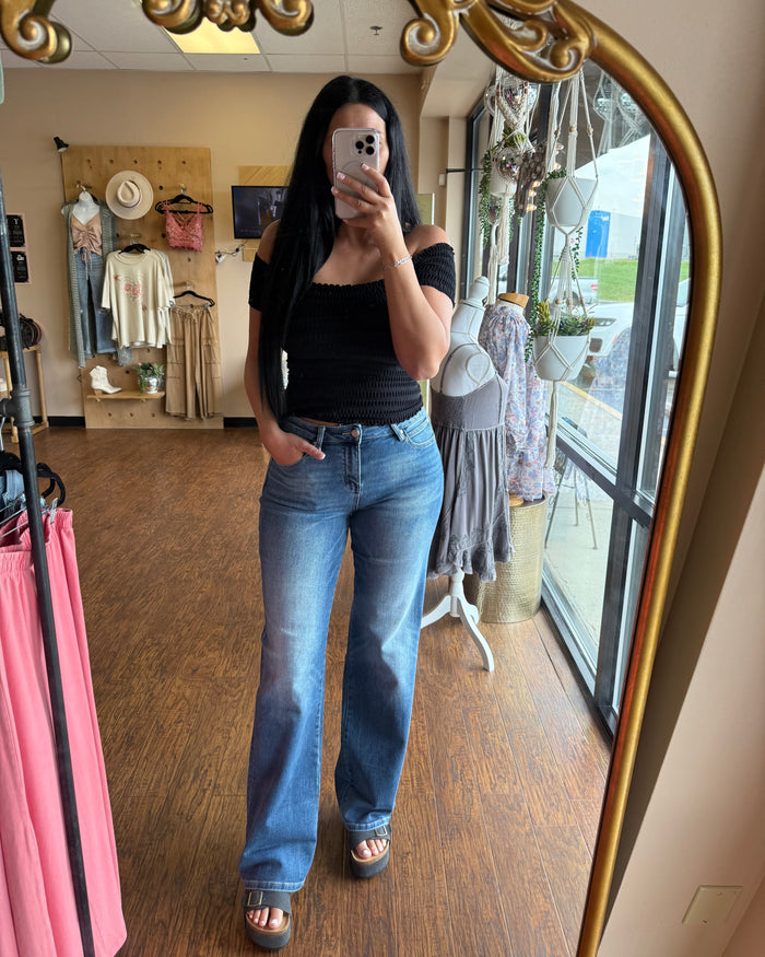 Stretch the Truth Straight Rolled Jeans