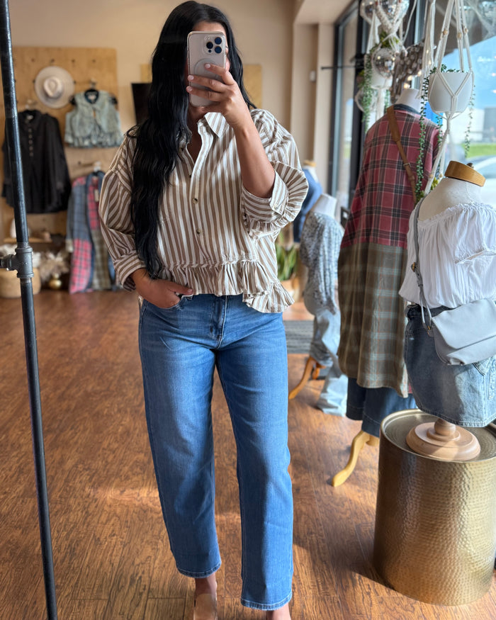 Free People Bailey Button Up Top