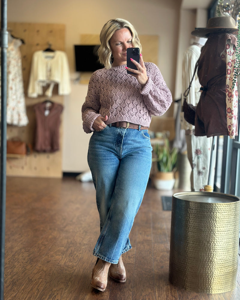 Pointelle Knit Sweater