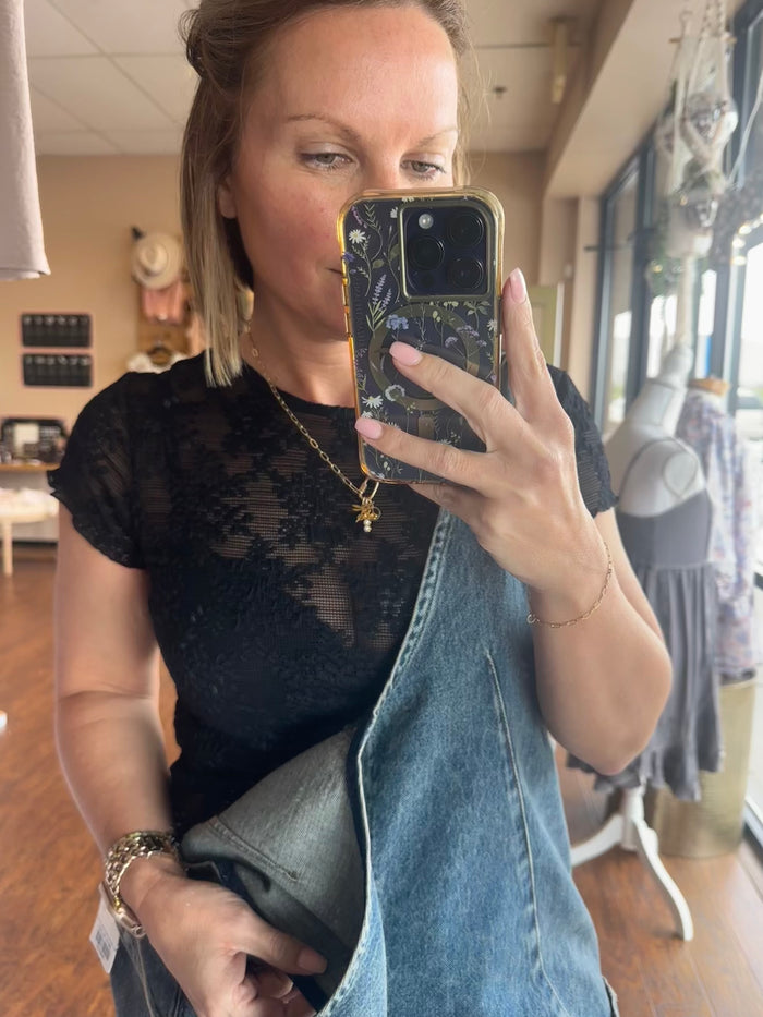 Free People Ready To Go Lace Tee