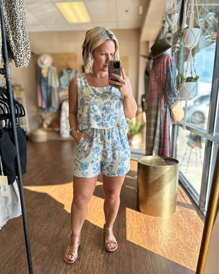 Roses Are Blue Romper
