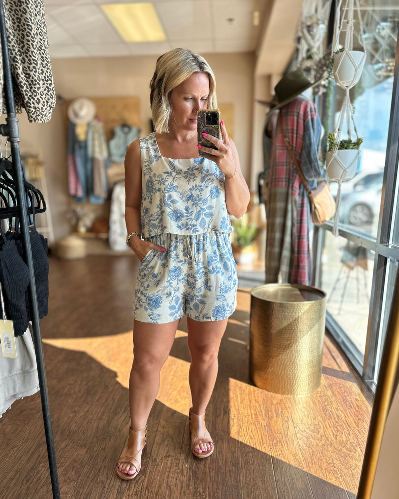 Roses Are Blue Romper