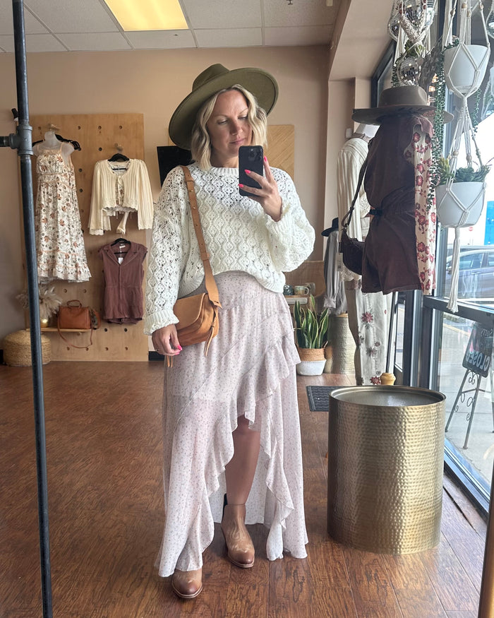 Pointelle Knit Sweater