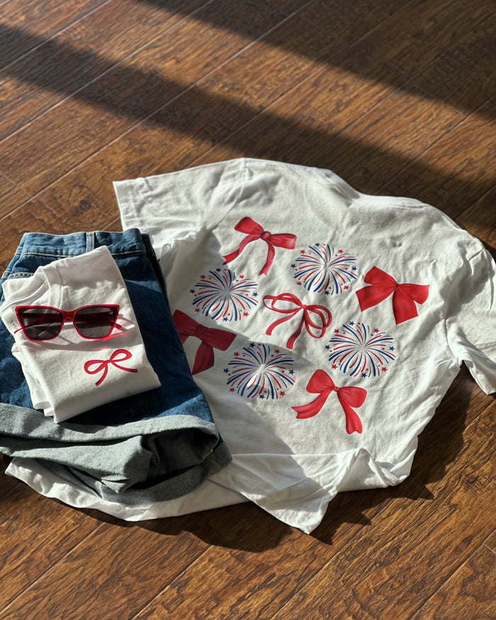 Red White & Bows Graphic Tee