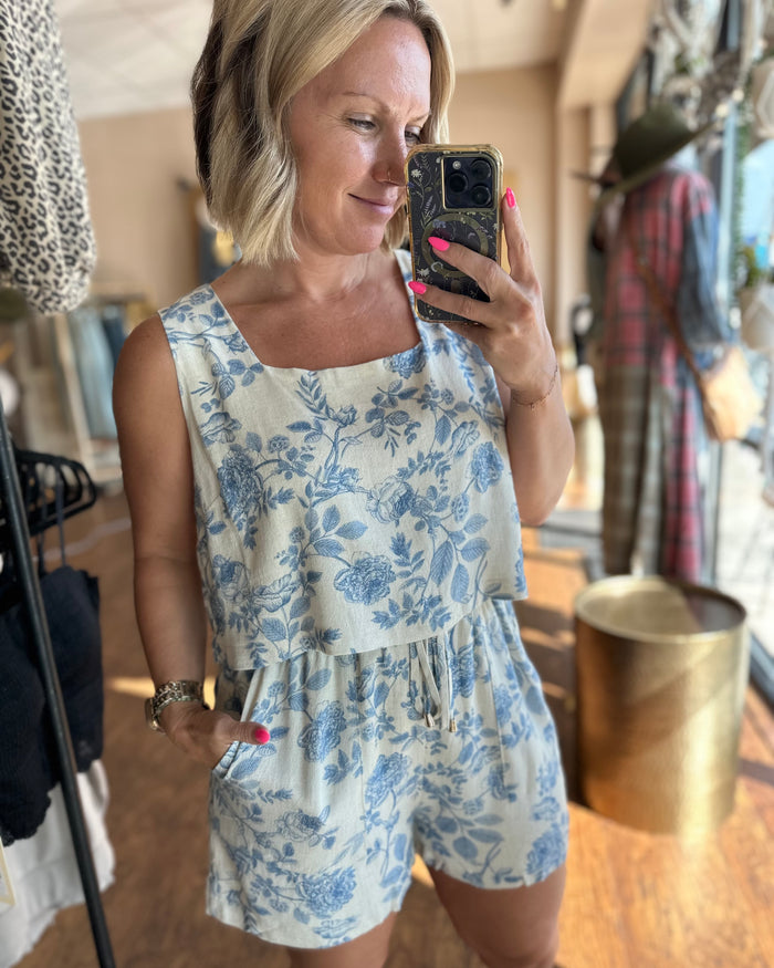 Roses Are Blue Romper