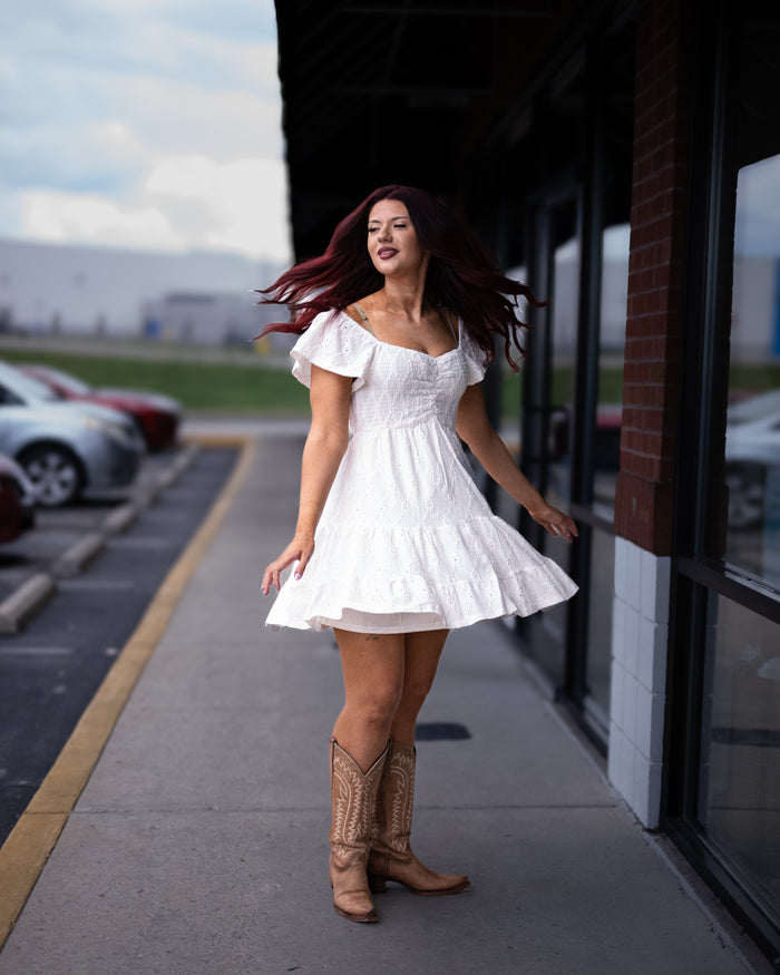 Evelyn Eyelet Knit Dress