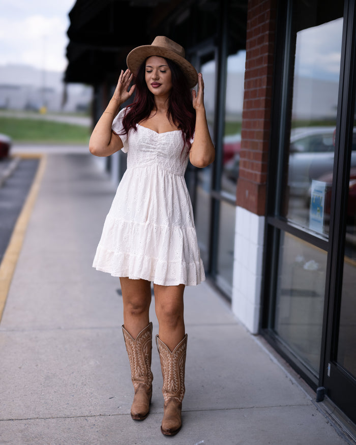 Evelyn Eyelet Knit Dress