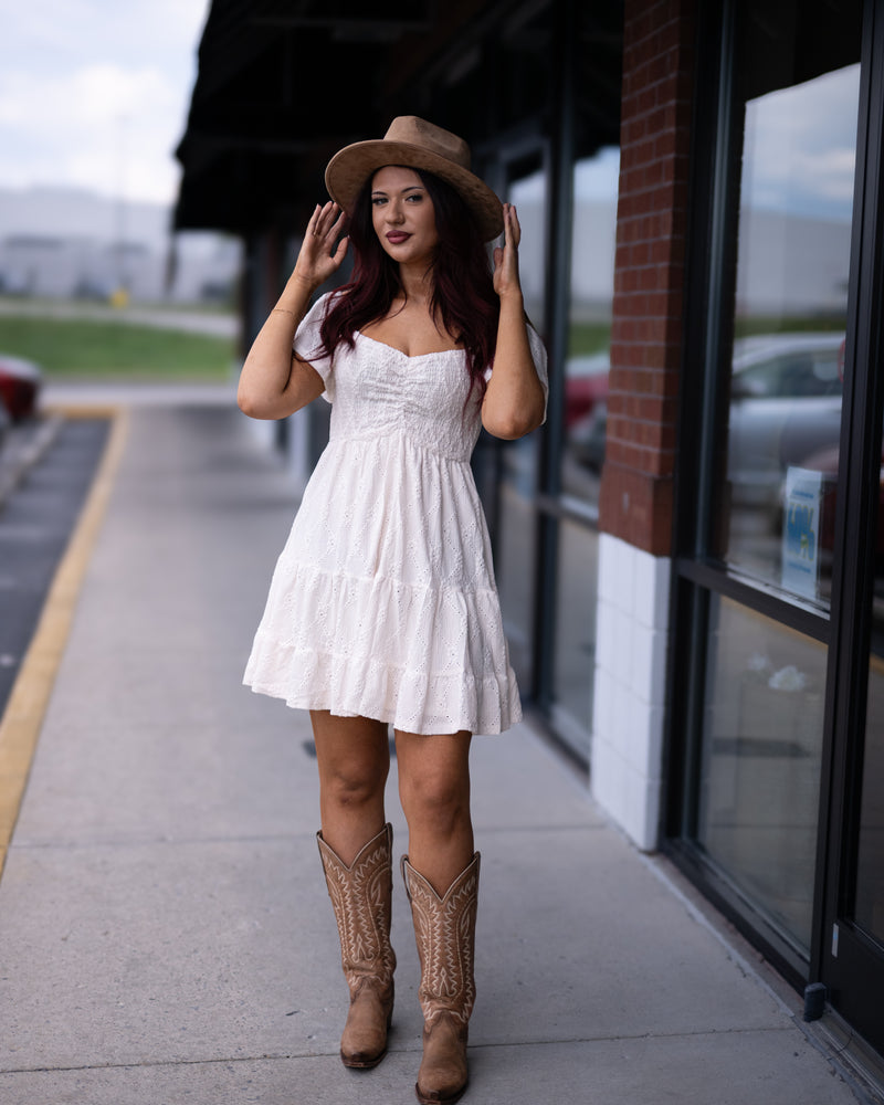 Evelyn Eyelet Knit Dress