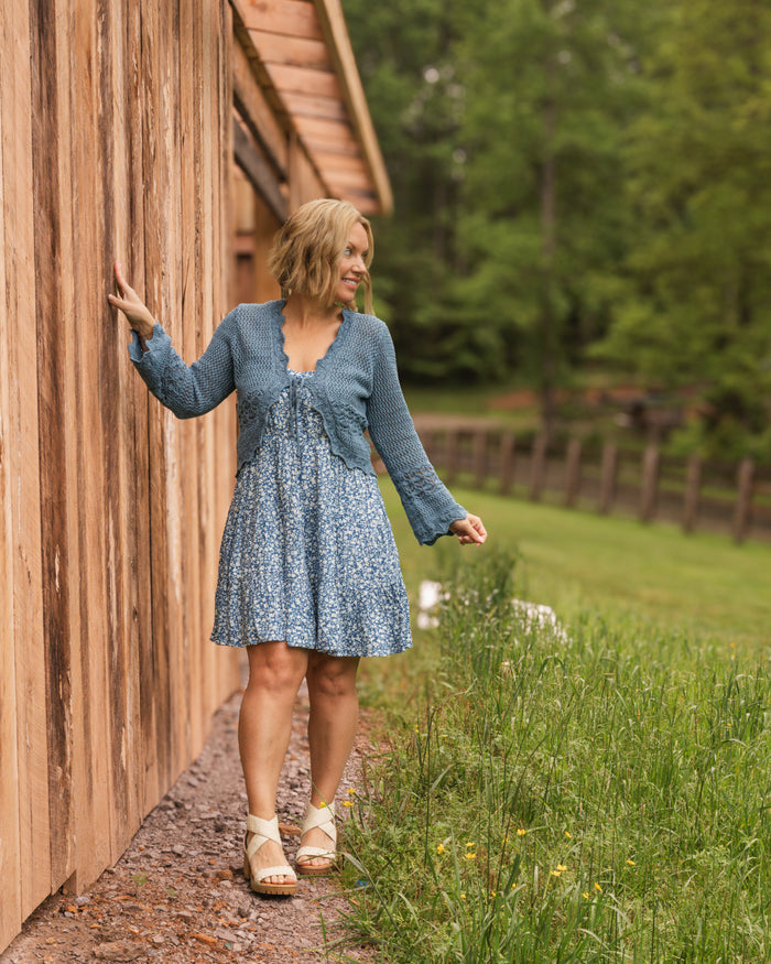 Cool Blue Crochet Cardigan