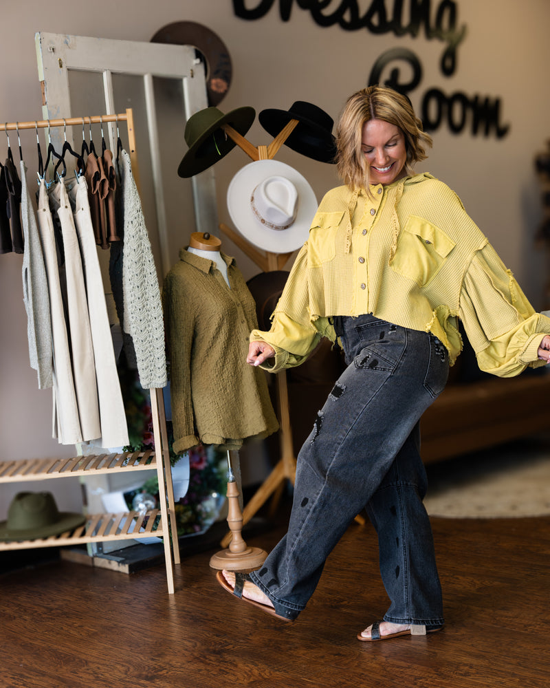 Picking Pistachio Button Up