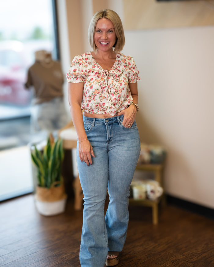 Sun Blossom Surplice Top