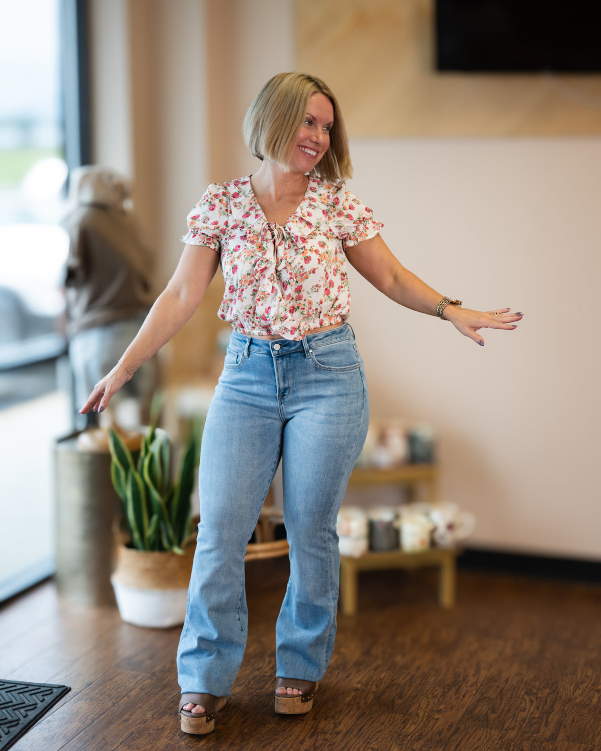 Sun Blossom Surplice Top