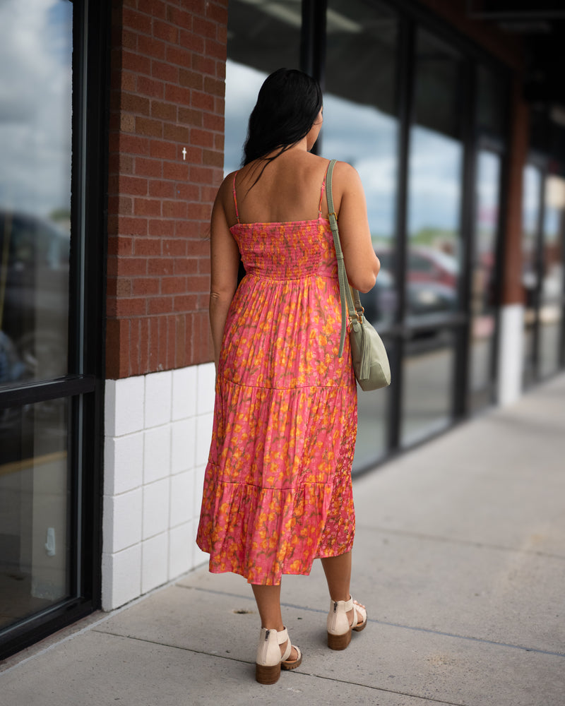 Sadie & Sage Glasses Up Satin Midi Dress