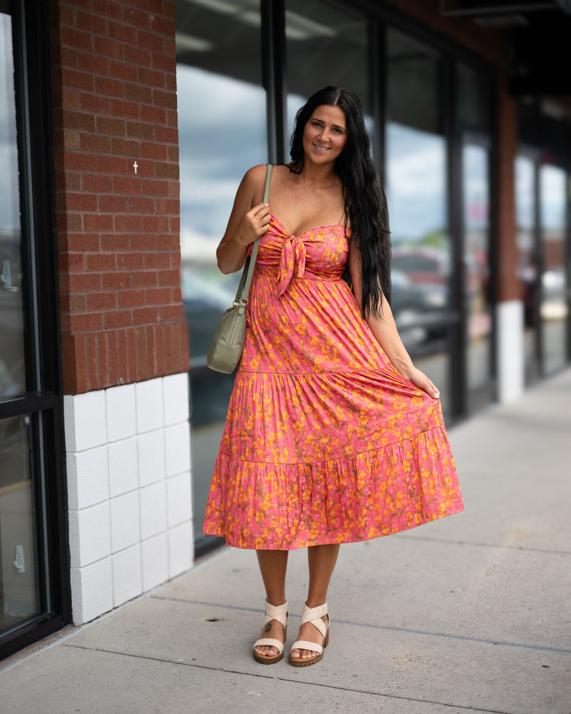 Sadie & Sage Glasses Up Satin Midi Dress