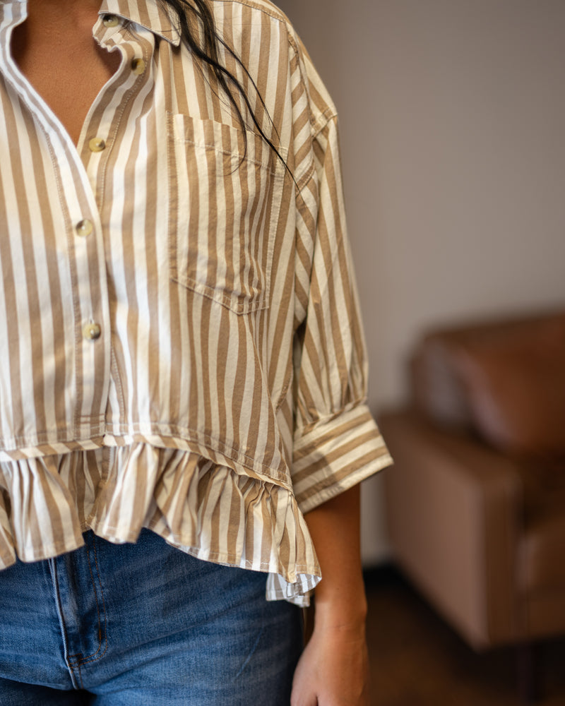 Free People Bailey Button Up Top