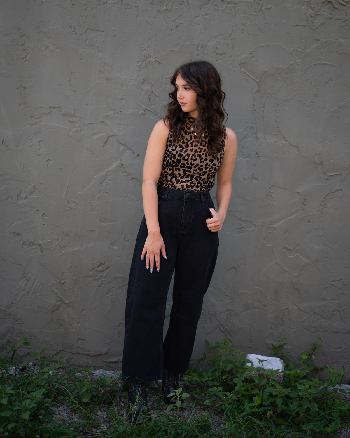 Wild Side Mock Neck Top