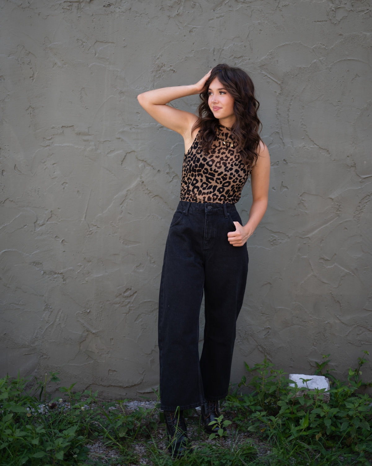 Wild Side Mock Neck Top